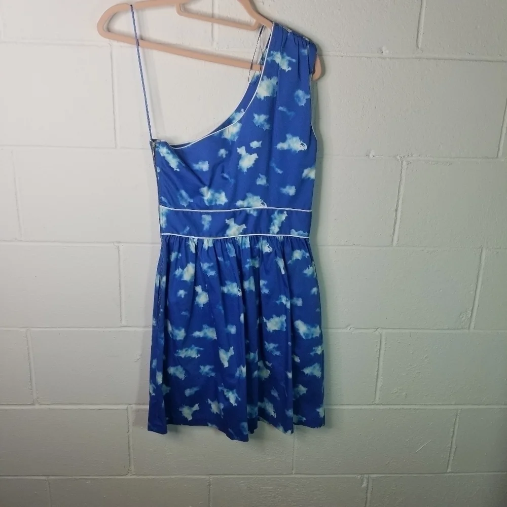 Heroines blue cloud one shoulder dress - Picture 4 of 11